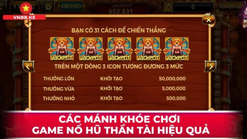 Các mánh khóe chơi game nổ hũ thần tài